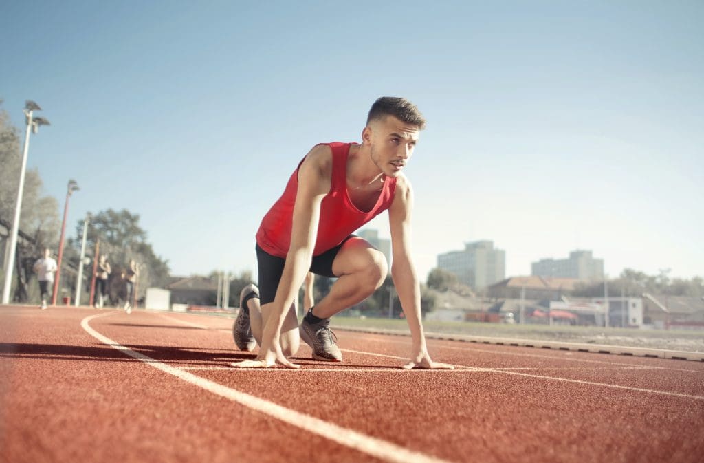 A runner is ready to start a run