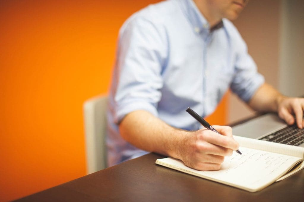 a man making notes